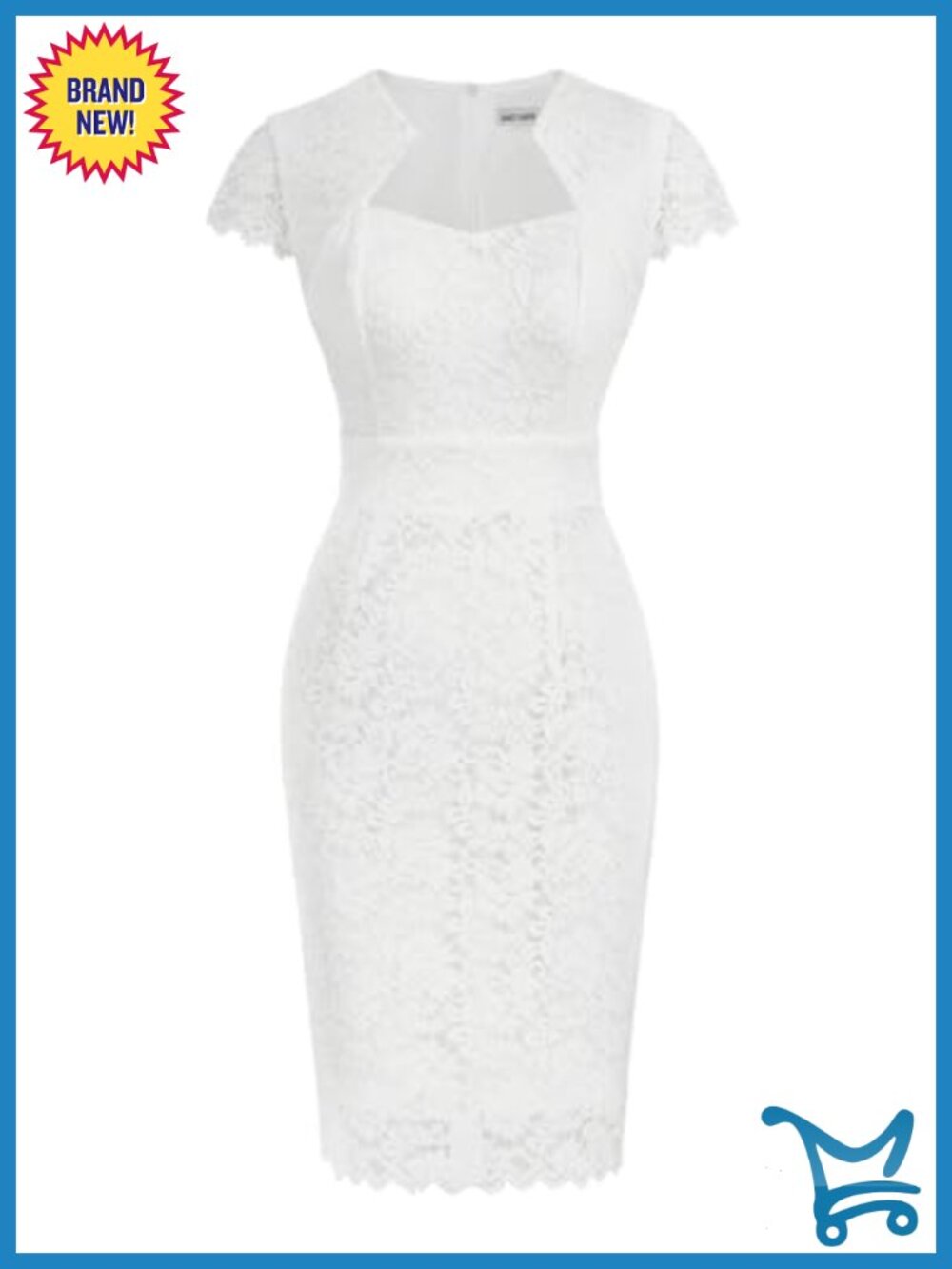 GRACE KARIN Women's Cap Sleeve Lace Cocktail Bodycon Dress Above Knee
